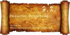 Heiszler Krisztián névjegykártya